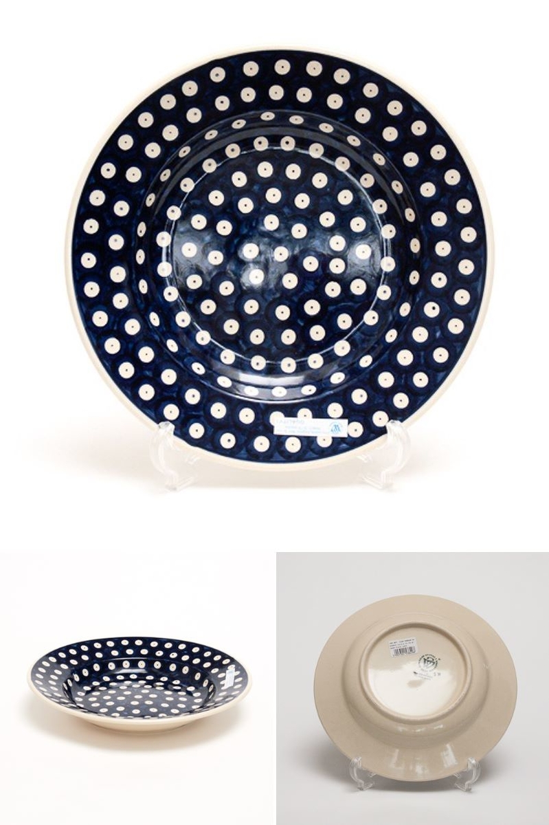 ポーリッシュポタリー スープ/パスタ皿23cm 電子レンジ/オーブン/食